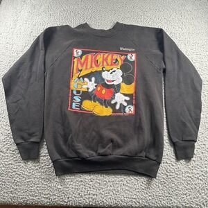 Vintage Mickey Mouse Washington Sweatshirt Size XL‎ Black Cotton Polyester 90's